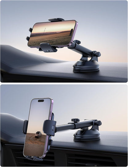 Lamicall Car Phone Holder - [Strongest Military-Grade Suction Cup] 360° Rotation Phone Holders for Your Car Quick Release Adjustable Phone Mount for Car Dashboard for iPhone 17 16 Pro Max Galaxy Truck