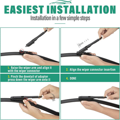 26" 16" 12" Windshield Wiper Blades Replacement for Toyota RAV4 2019 2020 2021 2022 2023 2024 2025 RAV 4 / Mazda 5 2006-2015 Premium All Weather Front Rear Wipers Set - OEM Quality (Pack of 3) - Colors D