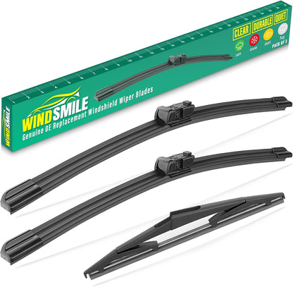 26" 16" 12" Windshield Wiper Blades Replacement for Toyota RAV4 2019 2020 2021 2022 2023 2024 2025 RAV 4 / Mazda 5 2006-2015 Premium All Weather Front Rear Wipers Set - OEM Quality (Pack of 3) - Colors C