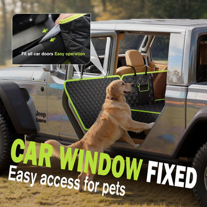 Dog Car Seat Cover for Back Seat, Waterproof Leather Fabric Back Seat Extender for dogs 52.4 * 24.4in, Foldable in The Car, Hard PVC Panels Bottom Support to 330 lbs, for Cars/Mid-Size SUV/Small Truck