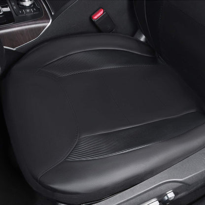 Flying Banner Carbon Fiber Leather Vehicle Seat Covers, Leopard Gray Black, Universal Fit - 8PCS