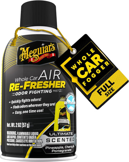 Meguiar’s Whole Car Air Refresher Odor Eliminator, Summer Breeze, 2 Oz— Car Air Freshener For Commuters, Detailers; Mist Refreshes Cabin For Sedan, Suv, Truck, Van
