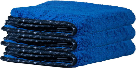 Chemical Guys Professional Grade Premium Microfiber Towels for Cars, Blue, 16" x 16", Ultra-Soft and Scratch-Free Car Detailing Cloths for Trucks, Motorcycles, and More - 3 Pack
