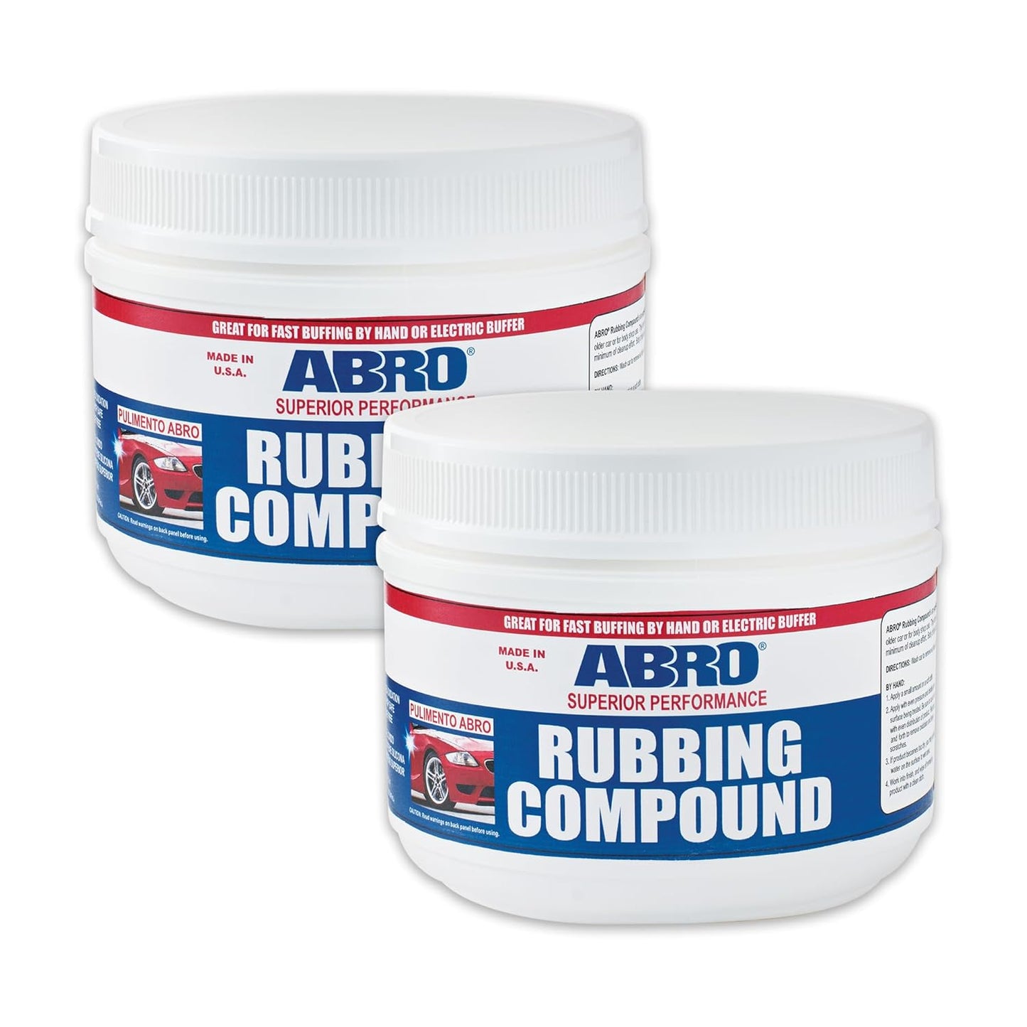 ABRO Polishing Compound 10 oz — Fine Cut Car Polish & Scratch Remover for Vehicles, Oxidized Paint, Swirl Marks, Scuffs, Dull Finish, Buffing & High-Gloss Auto Detailing