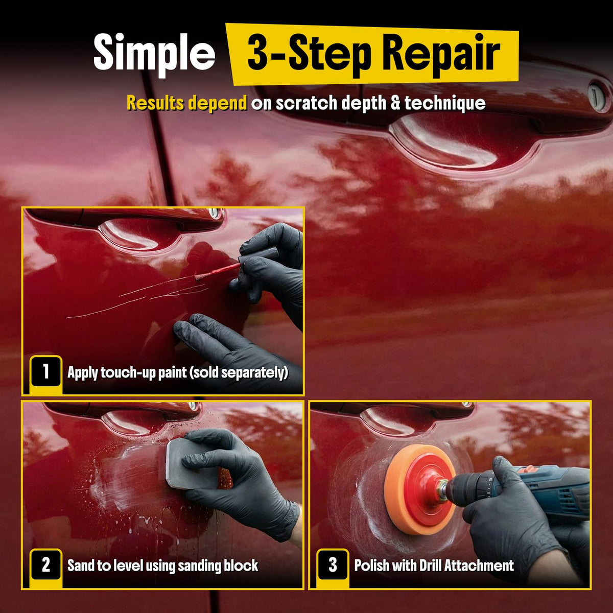 Carfidant Scratch Repair and Swirl Remover - Car Paint Scratch Remover & Restorer Kit with Buffer Pad - Polishing & Waxing Kits - Compound for Vehicles Paint Repair - 8.4 fl. Oz.