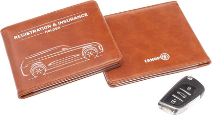 CANOPUS Car Registration & Insurance Holder with Magnetic Closure, Vehicle Document Organizer, Auto Glove Box Wallet, Includes 2 EZ Pass Strip Sets – Truck