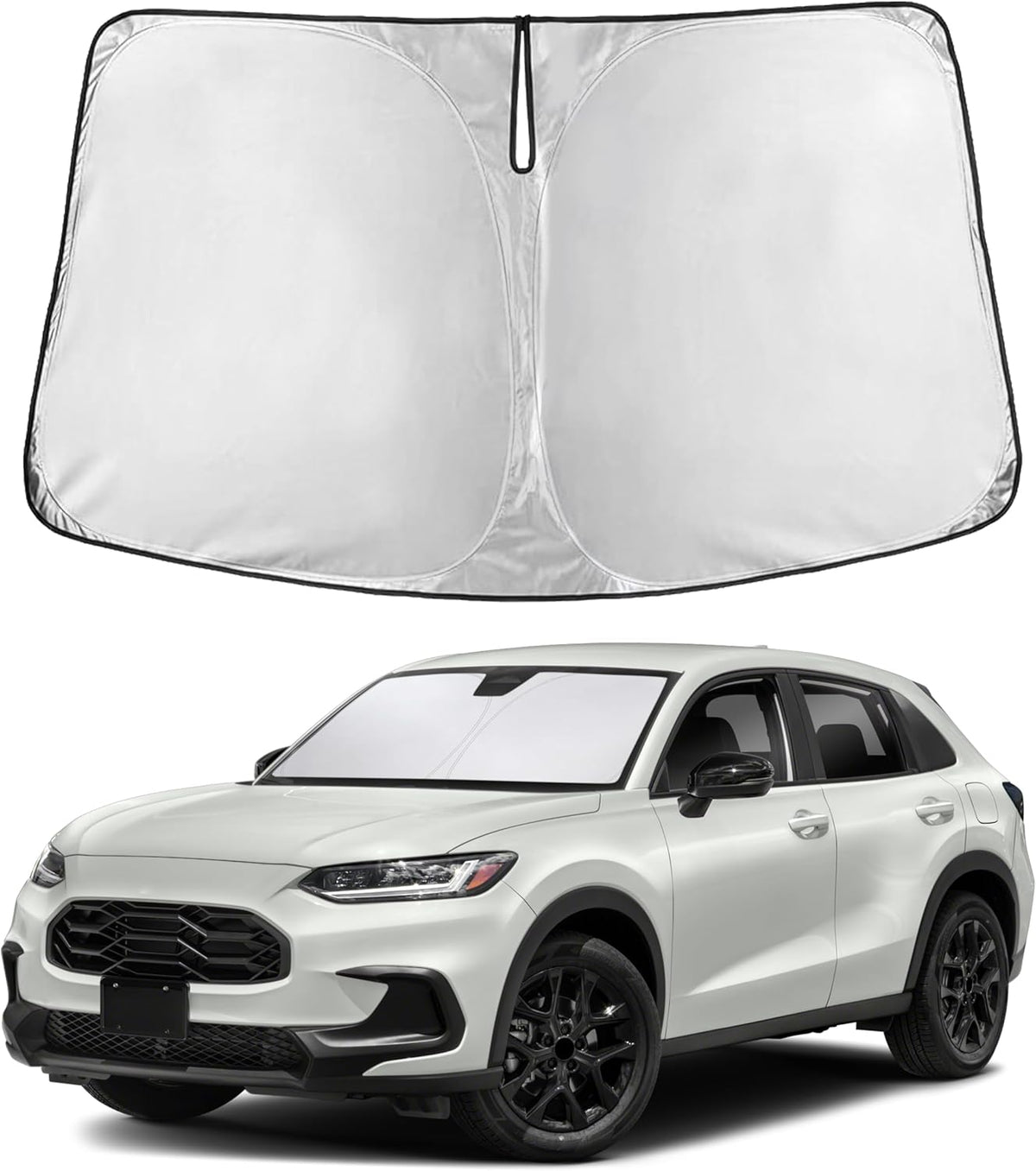 EcoNour Car Windshield Sun Shade | 2025 Upgraded Innovative No-Light-Pass Technology for Maximum Coverage | Foldable Sun Shade Keeps Your Vehicle Cool | Must-Have Car Accessories | Small (59" x 29") - Colors H