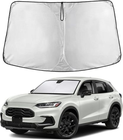 EcoNour Car Windshield Sun Shade | 2025 Upgraded Innovative No-Light-Pass Technology for Maximum Coverage | Foldable Sun Shade Keeps Your Vehicle Cool | Must-Have Car Accessories | Small (59" x 29") - Colors H