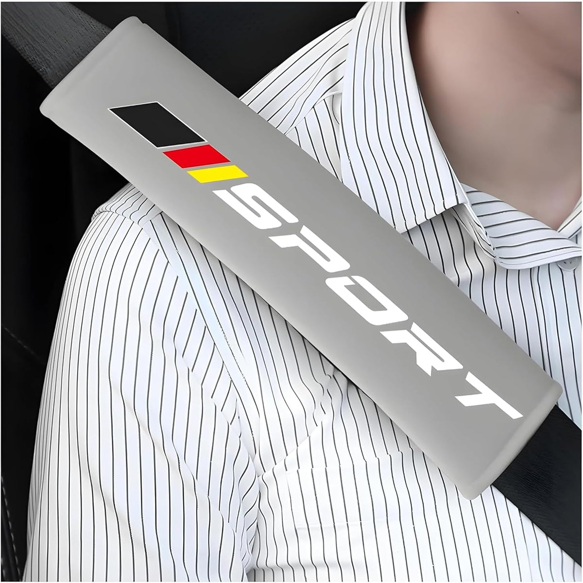 Mandark Car Seat Belt Pad, Vehicle Seatbelt Shoulder Strap Cover for More Comfortable Driving, Auto Interior Safety Belt Protection Cushion Accessories, Universal for SUV, Truck, RV (Black)