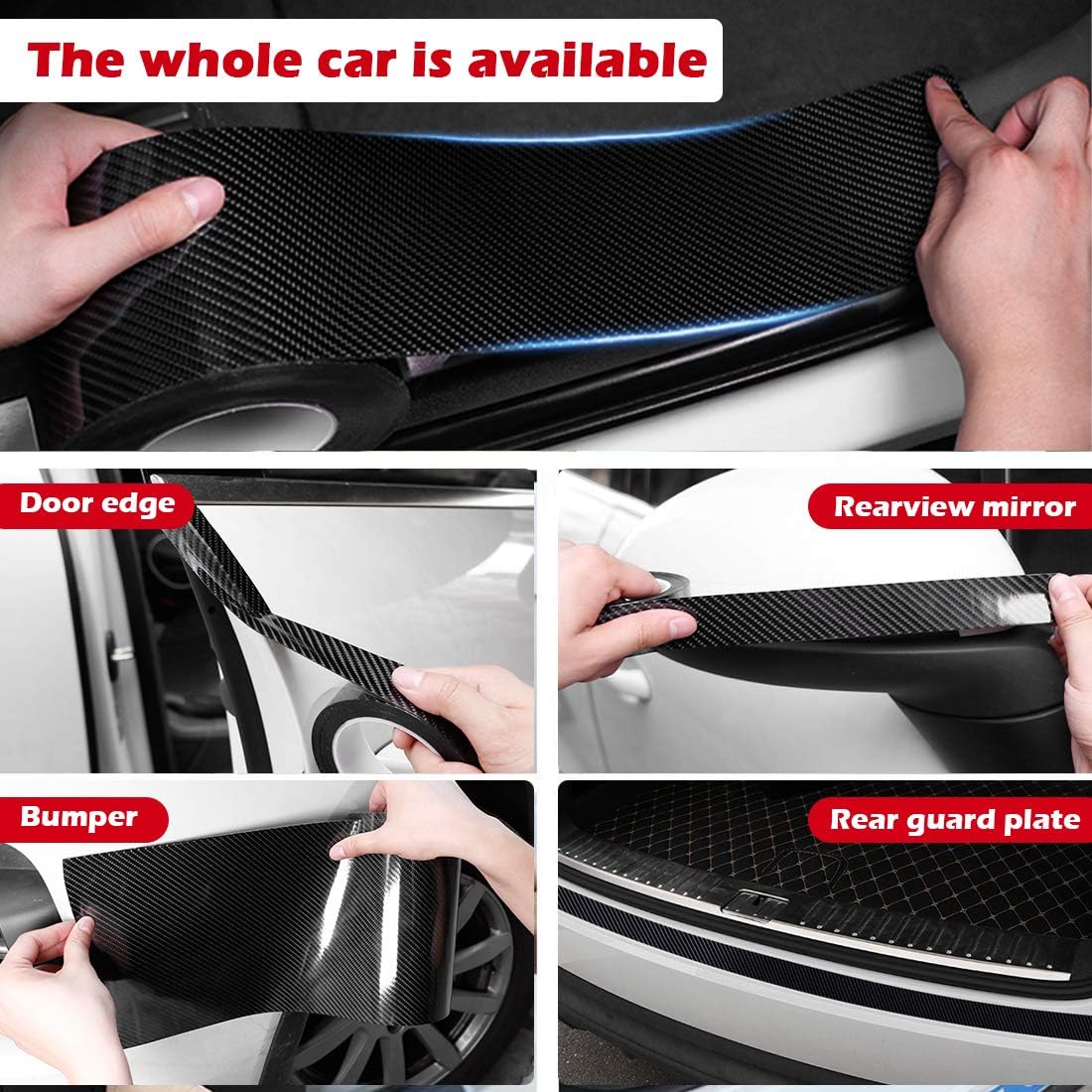 CloudBuyer Universal Car Door Edge Protector, Clear Sill Guard Film with Anti-Collision Protection for Most Vehicles (33Ft x 2.7In, Transparent)