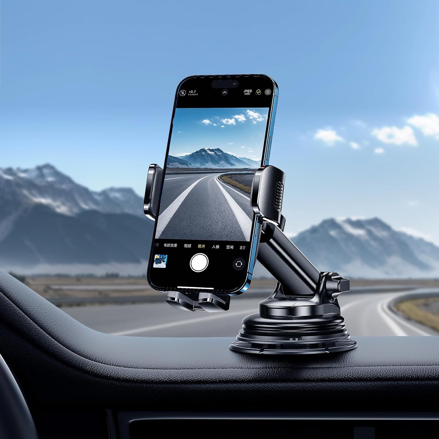 Qifutan Car Phone Holder Mount Phone Mount for Car Windshield Dashboard Air Vent Universal Hands Free Automobile Cell Phone Holder Fit for iPhone Smartphone Camera Mounts