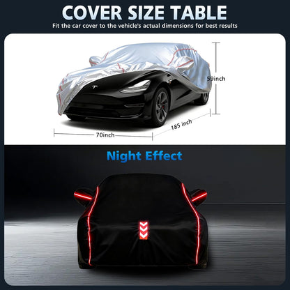 Car Cover for Sedan, Waterproof All Weather Heavy Duty, 360° Underbody Wrap Windproof Design, Quick Install Outdoor Vehicle Cover, Fits 186-193 in