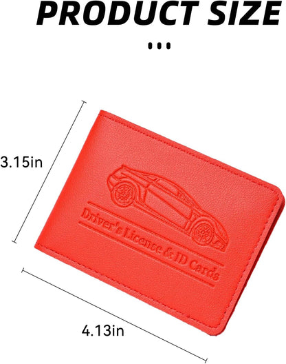 Car Registration and Insurance Holder, Leather Vehicle Document Card Glove Box Organizer, Essential Small Auto Driver License Case, Universal Automotive Interior Accessories(Black)