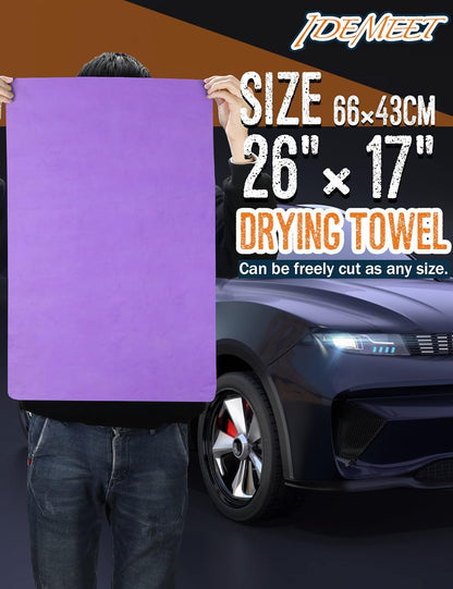 Premium Absorbent Car Drying Chamois Cloth Shammy Towel, 26''x17'' Large, Reusable for Vehicle, Bathroom, Dust Remove, No Spots/Streak/Scratch, Blue