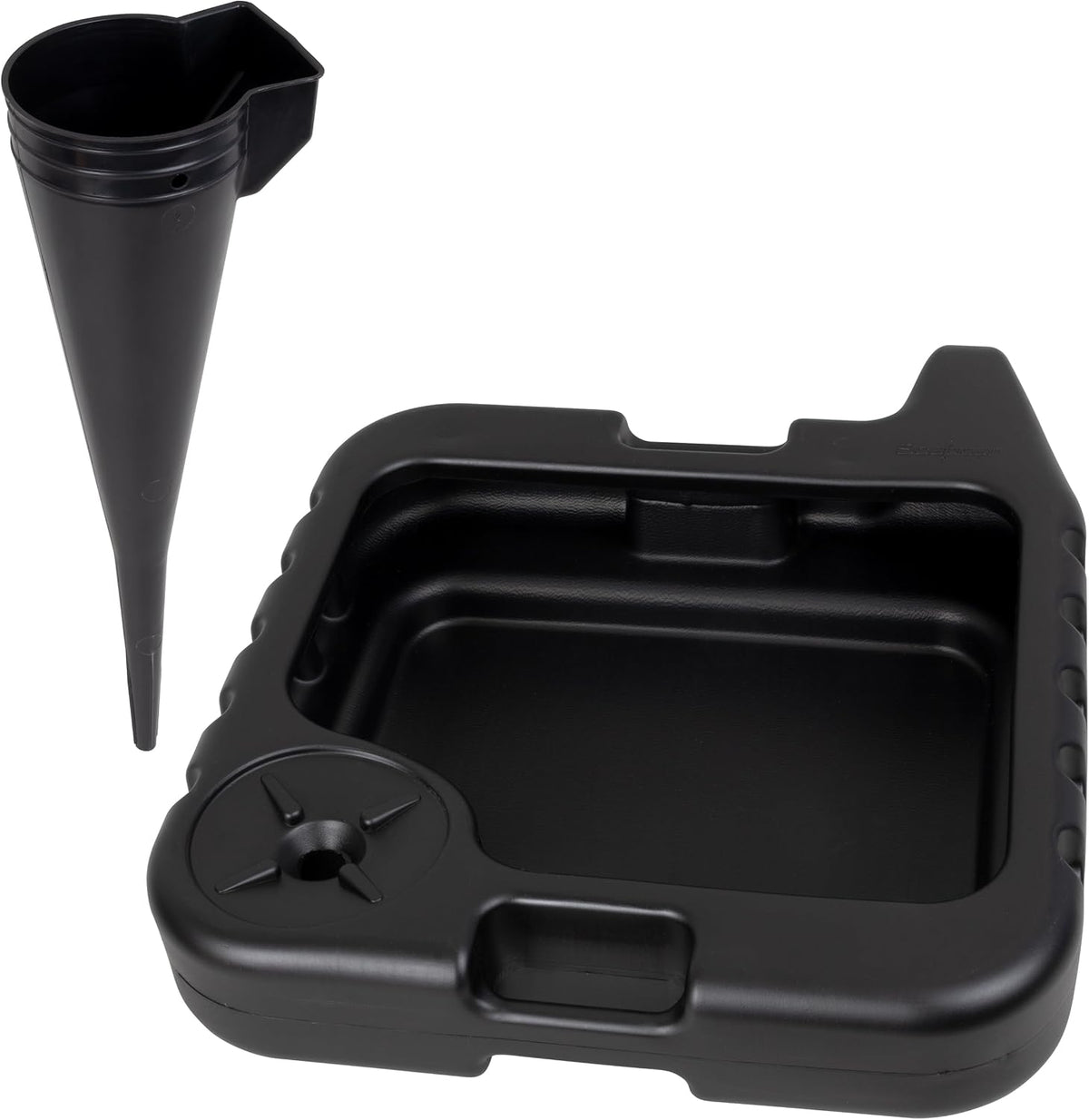 Scepter AMKIT01 15.5 Quart Oil Drain Pan with Pour Spout and 18-Inch Mechanics Funnel Kit for Automotive Fluids Including Engine Oil, Anti-Freeze, Transmission Fluid and More, Black