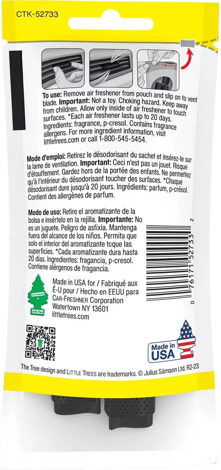 Little Trees Car Air Freshener | Vent Wrap Provides Long-Lasting Scent, Invisibly Fresh! | New Car Scent, 16 count, (4) 4-Packs