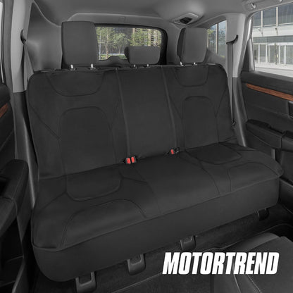 Motor Trend AquaShield Waterproof Front Seat Covers, Black Seat Covers for Cars – Neoprene Front Car Seats Cover, SUV Seat Covers Protector - Car Interior Cover for Auto, Trucks, & Dog Owners