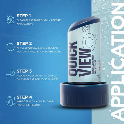 GYEON Quartz QuickView Ceramic Rain Repellent Glass Coating Liquid for exterior use, Extremely Hydrophobic Easy Apply Fast Drying Professional Grade Visibility Safety