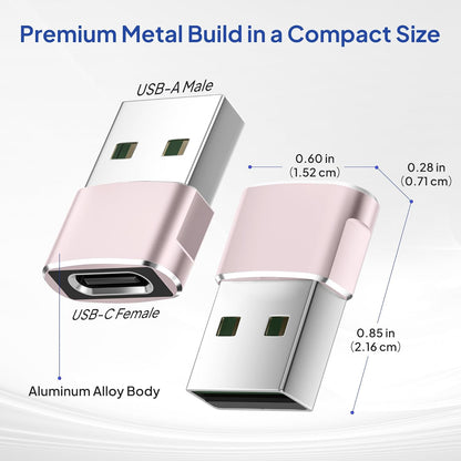 Elebase USB to USB C Adapter for iPhone 17 4Pack,USBC Female to A Male Car Charger Adapter,Type C Converter Apple 17e 16 Pro Max 15 14 Plus,iWatch Watch 11 10 Ultra 3,iPad Air,Samsung Galaxy S26