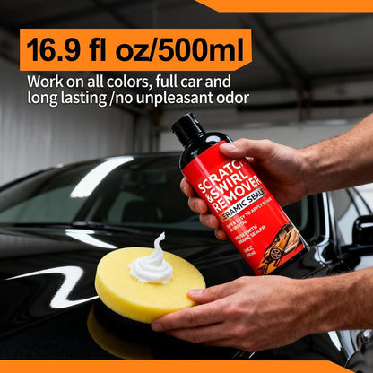 500ml Car Scratch Remover for Vehicles: Automotive Swirls Rrepair Eraser Restorer & Polishing with Buffer Pad - Scratch Eraser Kit for Light Scratches Oxidation & Water Spots (16.9 fl oz)