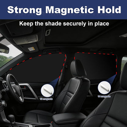 XCBYT Car Window Shades - 4 Pcs Car Privacy Curtains - 100% Block Light Car Window Covers - Magnetic Side Window Sun Shade Keeps Cooler for Breastfeeding, Taking a nap, Changing Clothes, Camping