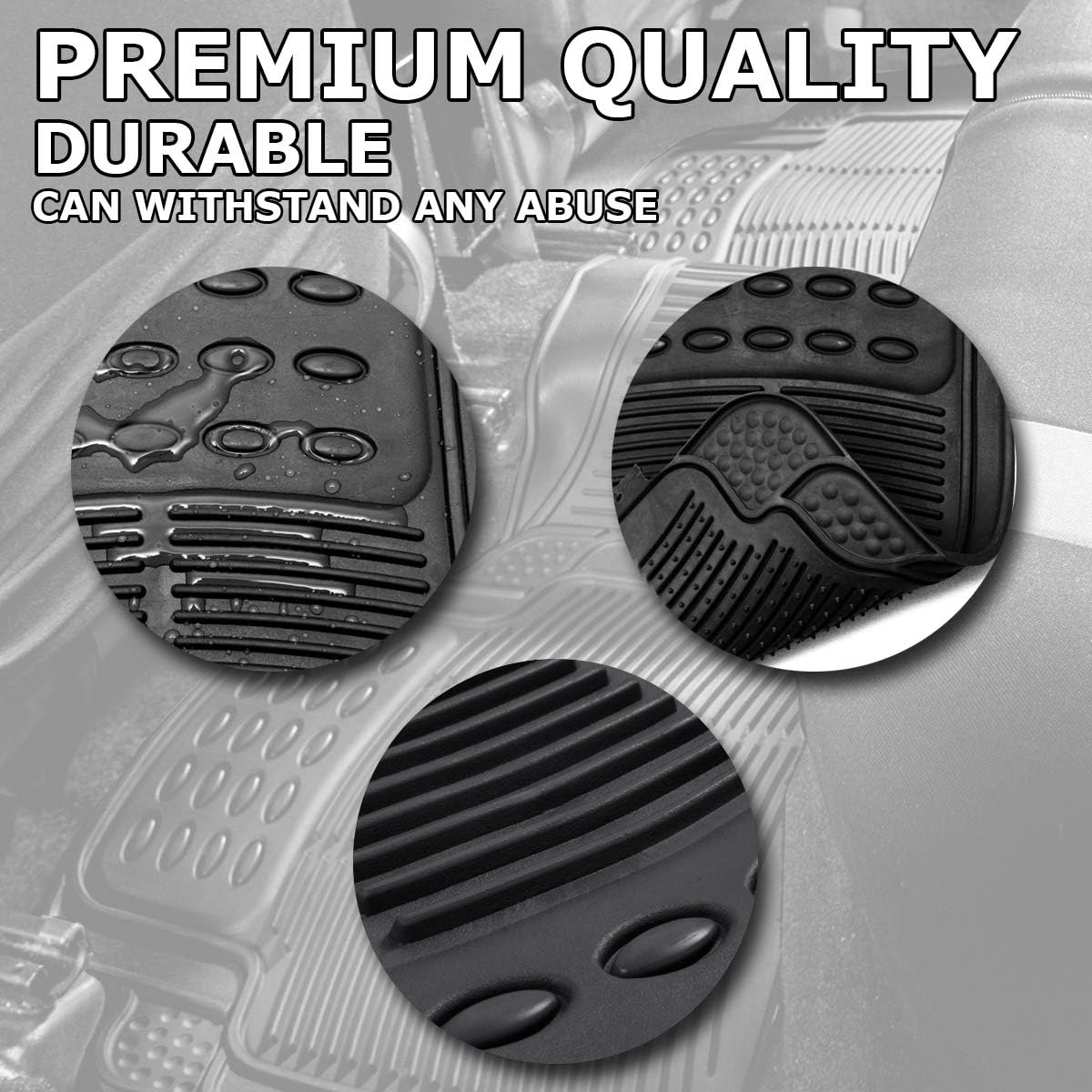 VaygWay Heavy Duty Cargo Liner Trunk Floor Mat – All Weather Trunk Protection Floor Mat - Black Rubber Trimmable Durable Cargo Auto Mat – Universal Fit Car SUV Truck Auto