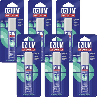 Ozium . Air Sanitizer & Odor Eliminator for Homes, Cars, Offices and More, Outdoor Essence, 0.8 Oz( Pack of 6) (packaging may vary)