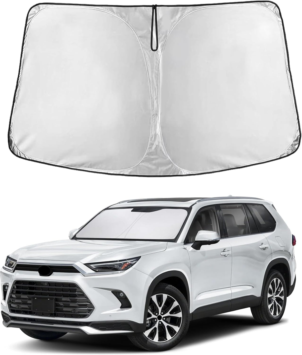 EcoNour Car Windshield Sun Shade | 2025 Upgraded Innovative No-Light-Pass Technology for Maximum Coverage | Foldable Sun Shade Keeps Your Vehicle Cool | Must-Have Car Accessories | Small (59" x 29") - Colors B