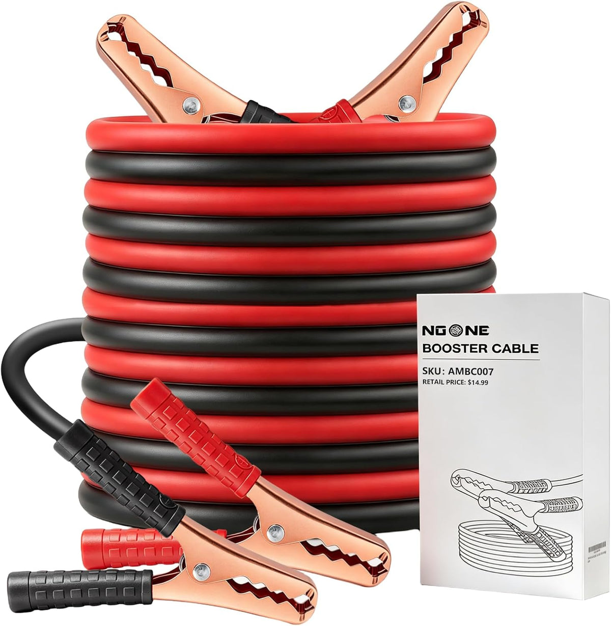 NOONE Jumper Cables for Car Battery, Heavy Duty Automotive Booster Cables for Jump Starting Dead or Weak Batteries (10-Feet)