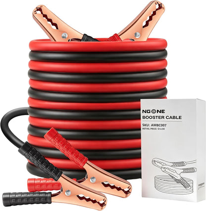 NOONE Jumper Cables for Car Battery, Heavy Duty Automotive Booster Cables for Jump Starting Dead or Weak Batteries (10-Feet)