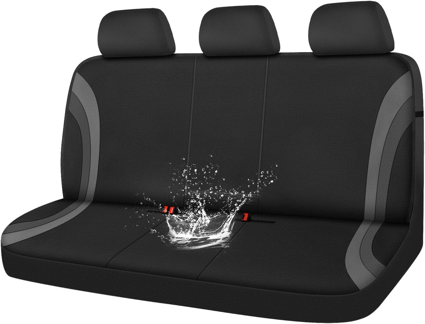 CAR PASS Line Rider Sporty Front Seat Covers,Gray Car Seat Covers Two Front Seats Only, Airbag Compatible,Universal Fit Sedans,Cars,Vans,SUV,Truck(Black and Gray)