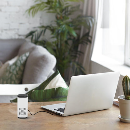 A1 2021 Mini HEPA USB-C Powered Air Purifier. Ultra Portable (5.2in tall, 6.7 ounces), Ultra Quiet. for Travel, In-Car and Desktop (White)
