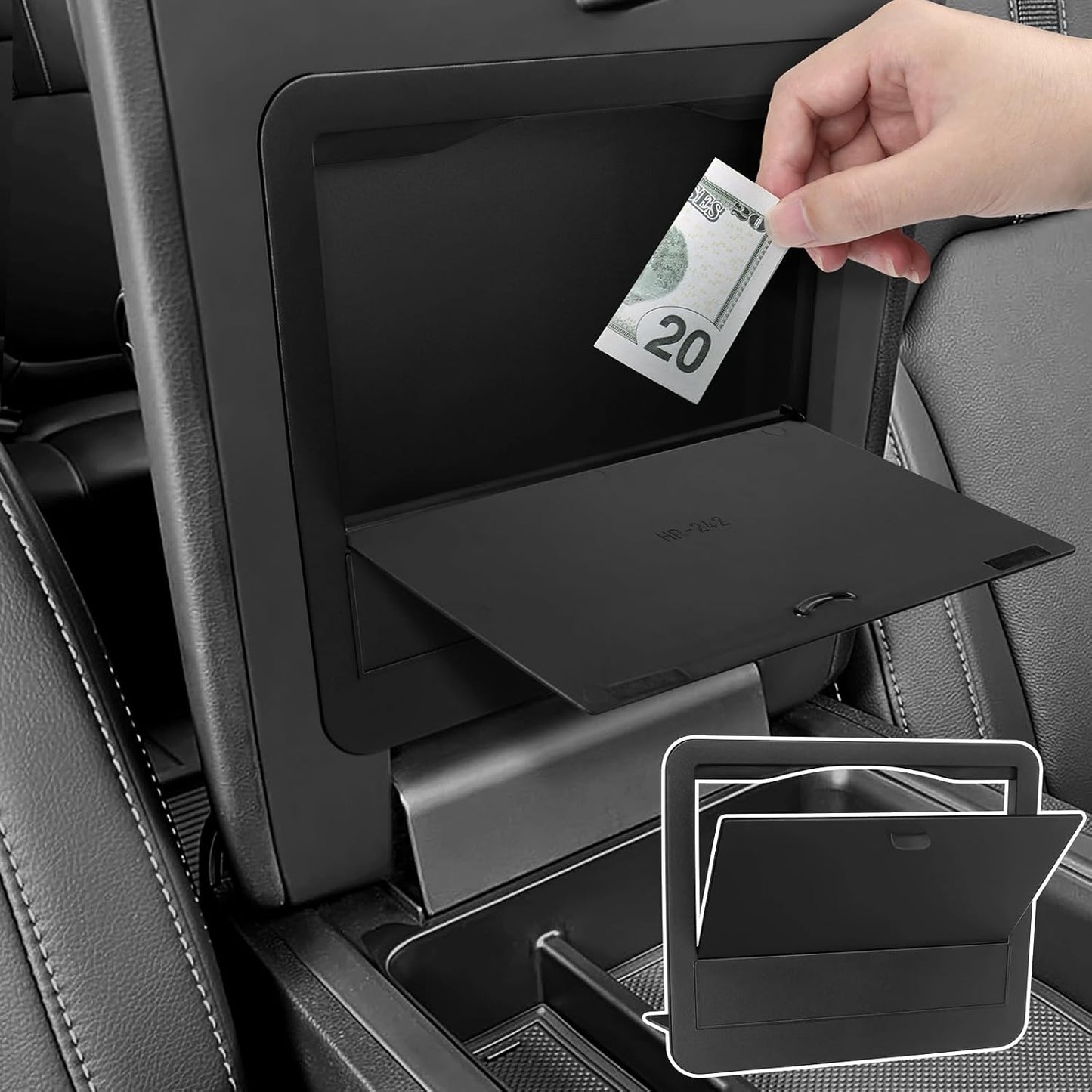Glove Box Dividers Organizer Compatible with Toyota 2016-2020 2021 2022 2023 Tacoma Accessories Black ABS Material Center Console Organizer