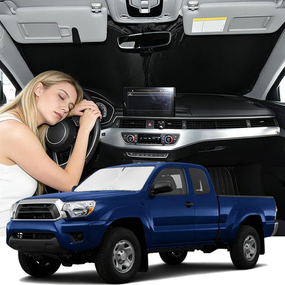 for Toyota Tacoma 2016-2023 2024 2025 2026 Sun Shade Sunshade Windshield Cover - 4 Layers Front Window Shade Custom Fit Tacoma 2Dr 4Dr Pickup Sun Visor 240T Shade Blocks UV Rays Car Accessories - Colors A