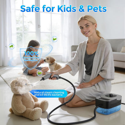 Steam Cleaner, Portable Steam Cleaner for Home with 1800W High Pressure, 15s Heat-Up,1600ML Large Tank, Handheld Steam Cleaner for Cleaning Upholstery, Tile, Car, Bathroom, Grout, Floor (Grey)