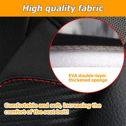 Osilly 2PCS Car Seat Belt Cover, Carbon Fiber Seatbelt Shoulder Protection, Soft Car Seat Belt Strap Cushion Protect Your Neck and Shoulder, Car Accessories Seat Belt Pad for Car Truck (Red)