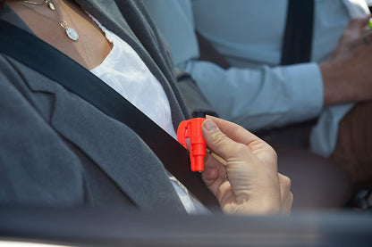 resqme The Original Emergency Keychain Car Escape Tool, 2-in-1 Seatbelt Cutter and Window Breaker, Made in USA, Yellow - Compact Emergency Hammer