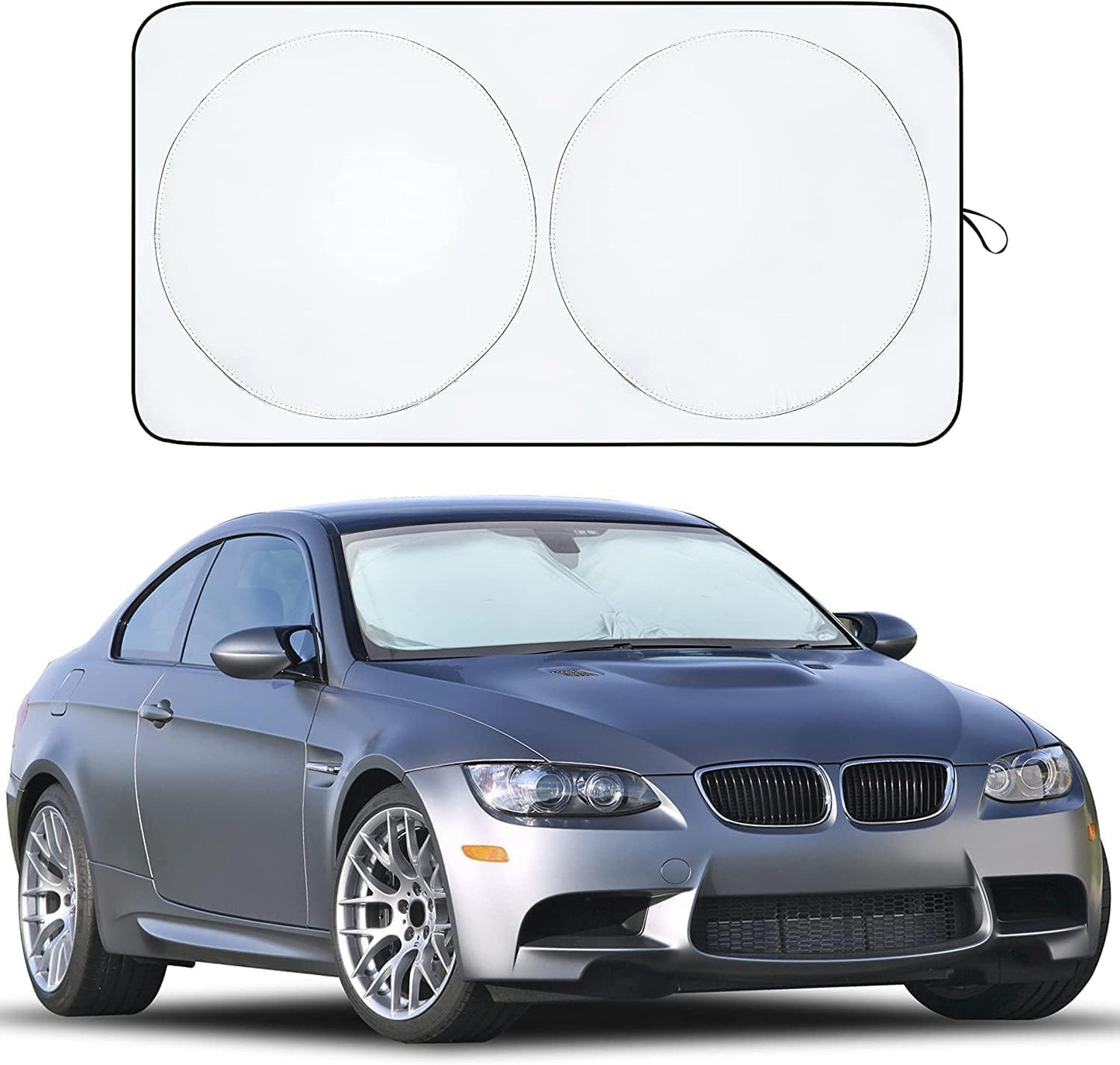 EcoNour Car Windshield Sun Shade | 2025 Upgraded Innovative No-Light-Pass Technology for Maximum Coverage | Foldable Sun Shade Keeps Your Vehicle Cool | Must-Have Car Accessories | Small (59" x 29") - Colors A