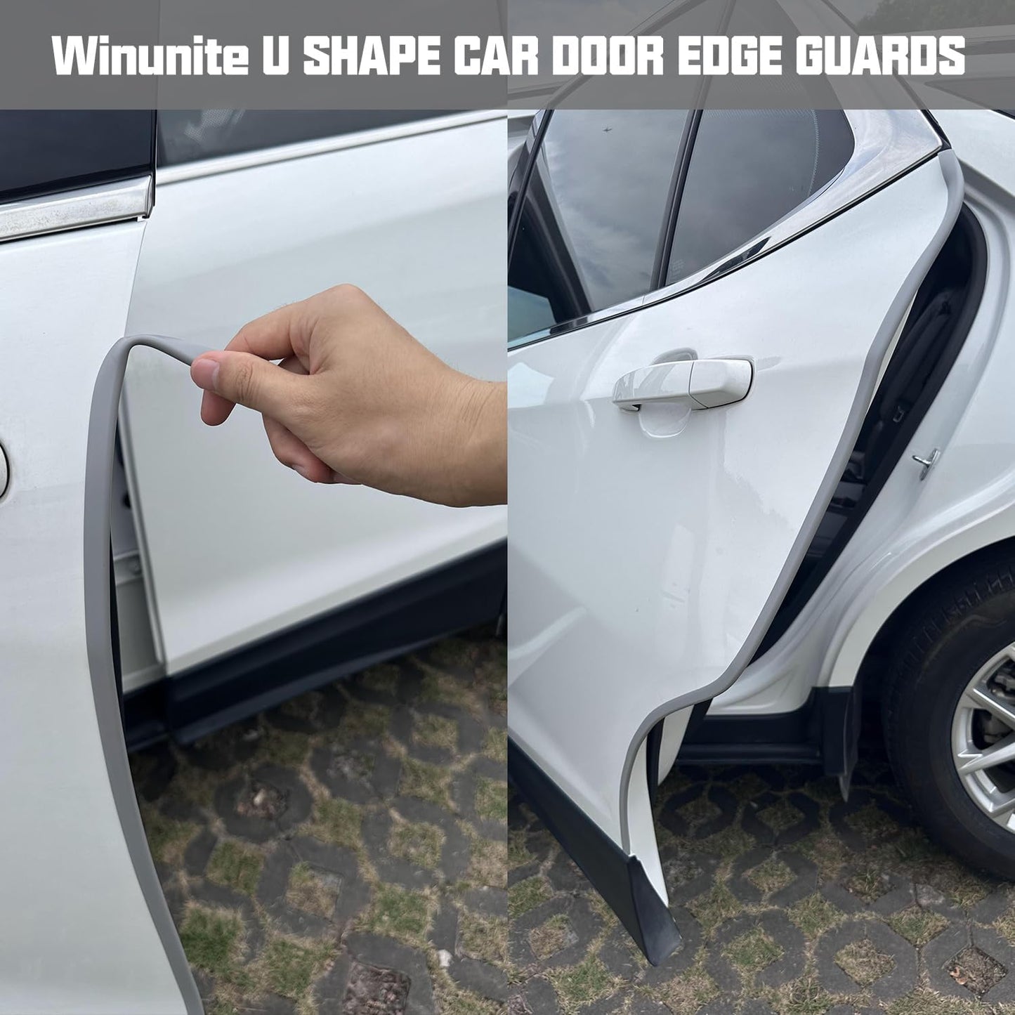 Winunite 32.8ft (10m) Car Door Edge Guards Clear – Self-Adhesive PVC, U-Shaped, Fits Most Vehicles, Scratch- and Chip-Resistant – Reduces Dings in Parking Lots