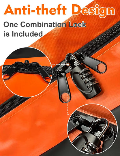 FIVKLEMNZ Car Rooftop Cargo Carrier Roof Bag Waterproof for All Top of Vehicle with/Without Rack Includes Topper Anti-Slip Mat + Reinforced Straps + 6 Door Hooks + Luggage Lock