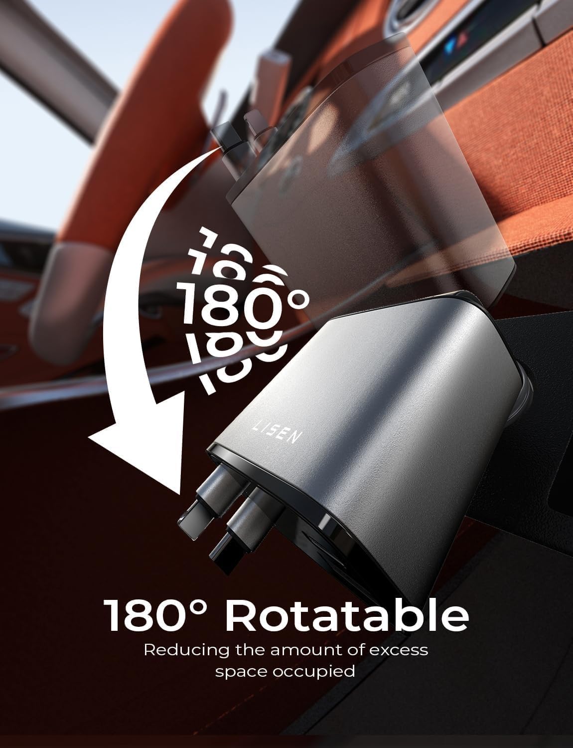 LISEN Retractable Car Charger, 84W Car Charger USB C Fast Charger, Cigarette Lighter USB Charger Adapter, Car Accessories Birthday Gifts for Men Women Dad Mom Husband, for iPhone 17 16 15 14 13 12 11