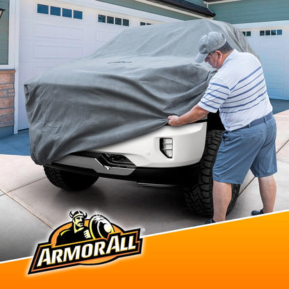 Armor All Heavy Duty Premium All-Weather SUV Car Cover by Season Guard; Max Protection from Sun Rain Wind & Snow for SUV or CUV up to 205" in Length; Indoor & Outdoor Covers; Grey