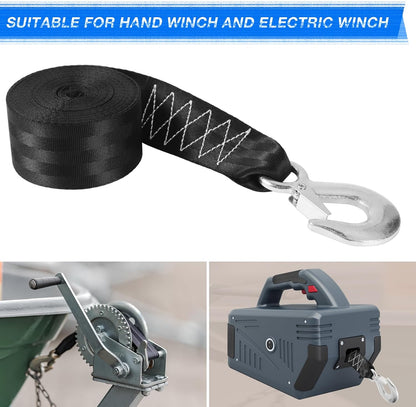 Tow Strap with Hooks, 2" x 20ft Heavy Duty Recovery Strap 15000 lbs Capacity Towing Straps for Car Truck Boat ATV Roadside Emergency