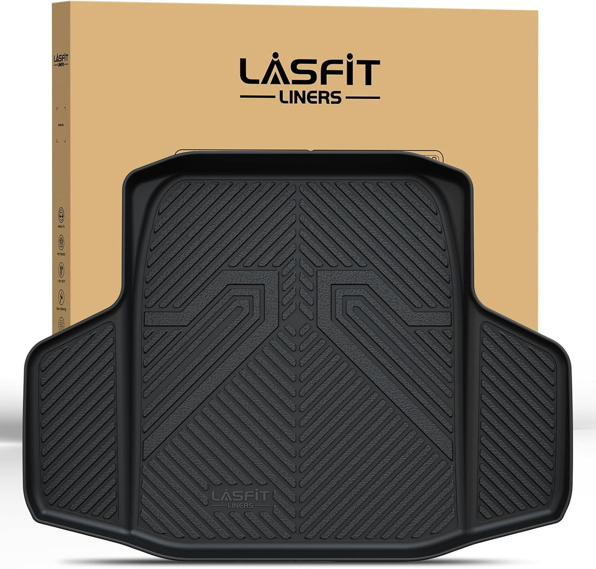 LASFIT Cargo Liner for Honda CR-V 2026 2025 2024 2023 (Gasoline & Hybrid & e:FCEV) All Weather TPE Car Trunk Mat (Upper Position), Cargo Only Black