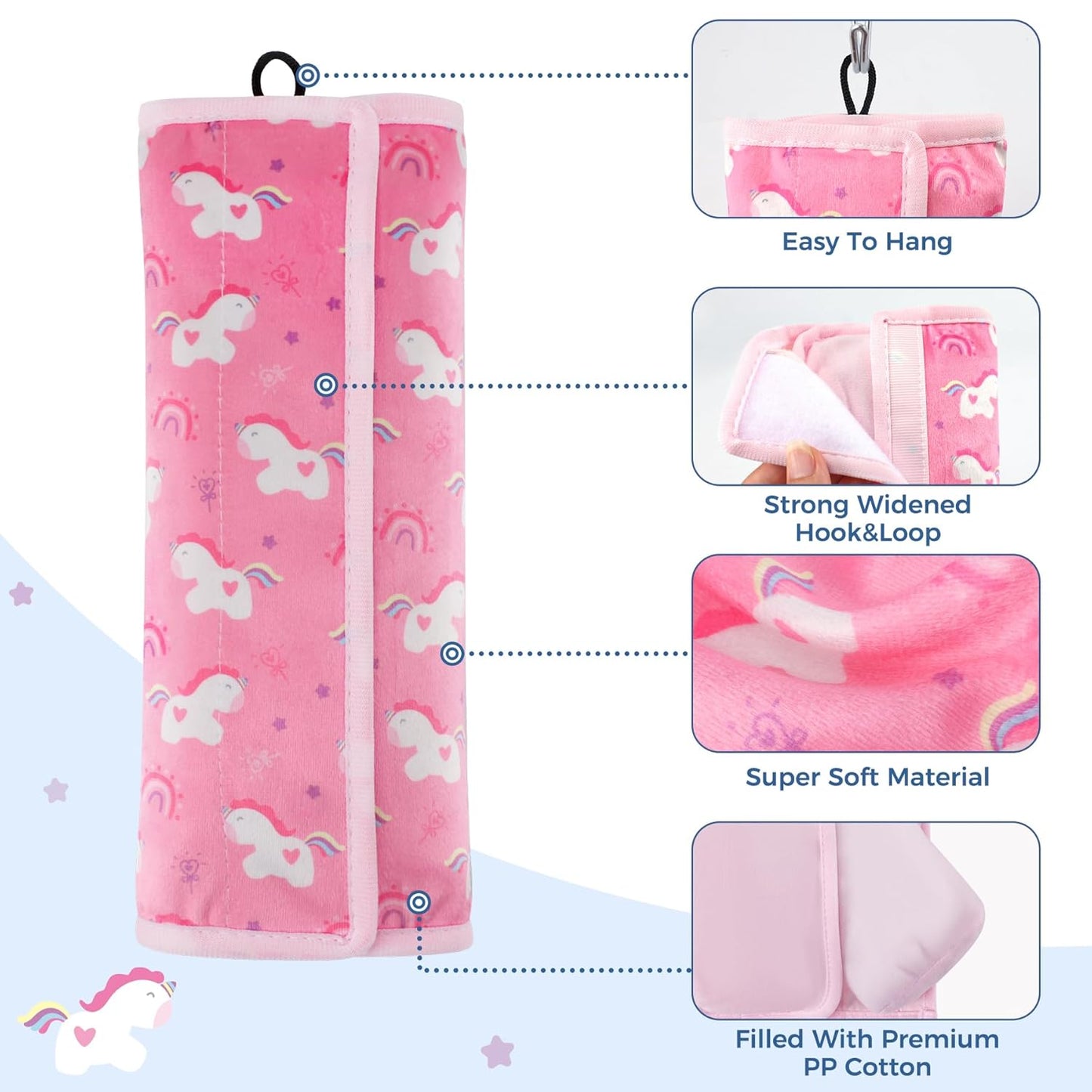 COOLBEBE Car Seat Straps Shoulder Pads for Baby Kids, Super Soft Seat Belt Covers for All Car Seats/Pushchair/Stroller/High Chair