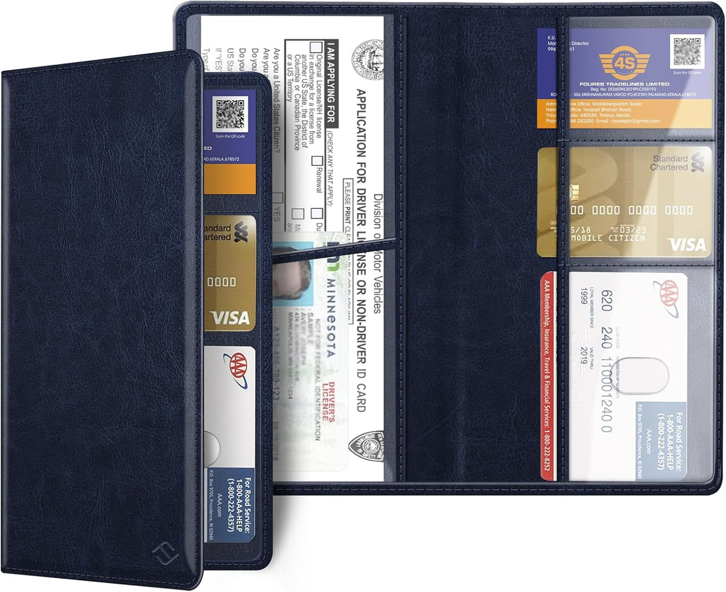 FINPAC Car Registration and Insurance Card Holder, Vehicle Glove Box Card Organizer Wallet Automobile Accessories for License