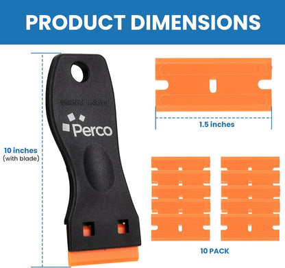 Perco Glue Off Adhesive Sticker Remover 3.3 fl. oz & Scraper with Plastic Razor for Removing Labels (Adhesive Sticker Remover & Scraper w/Plastic Razor)