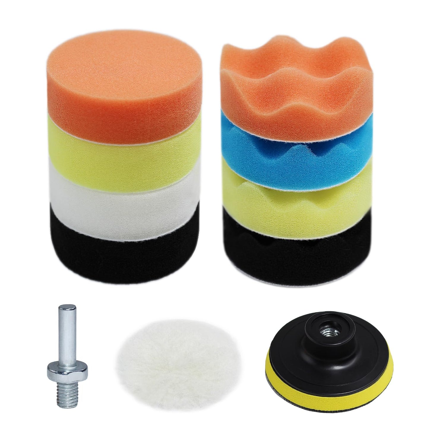 Car Foam Polishing Buffing Kit, Polishing Buffing Pads, Wool Pads,Polishing & Buffing Wheels, for Headlights & Body Foam Wax & Buffer Kits (27)