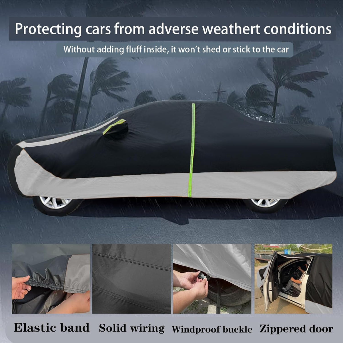 SUV car Cover All Weather Waterproof Murano, Subaru Outback/Solterra，Cadillac XT5/SRX, Buick Envision and Other Models -Outdoor Sunshade Protection with Zipper (Length 188 to 195 inch)