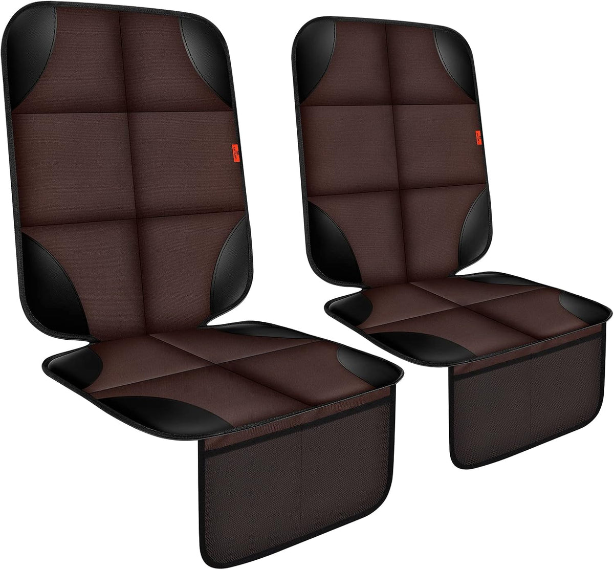 XHYANG Car Seat Protector 1 Pack Car Seat Cushion Mat Thickest Padding,Waterproof 600D Fabric Car Seat Covers for Non-Slip Backing Mesh Pockets for Baby and Pet (Black, 1 Pc)